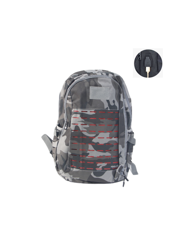 Mochila Doberman Navy Camo Grey/Red